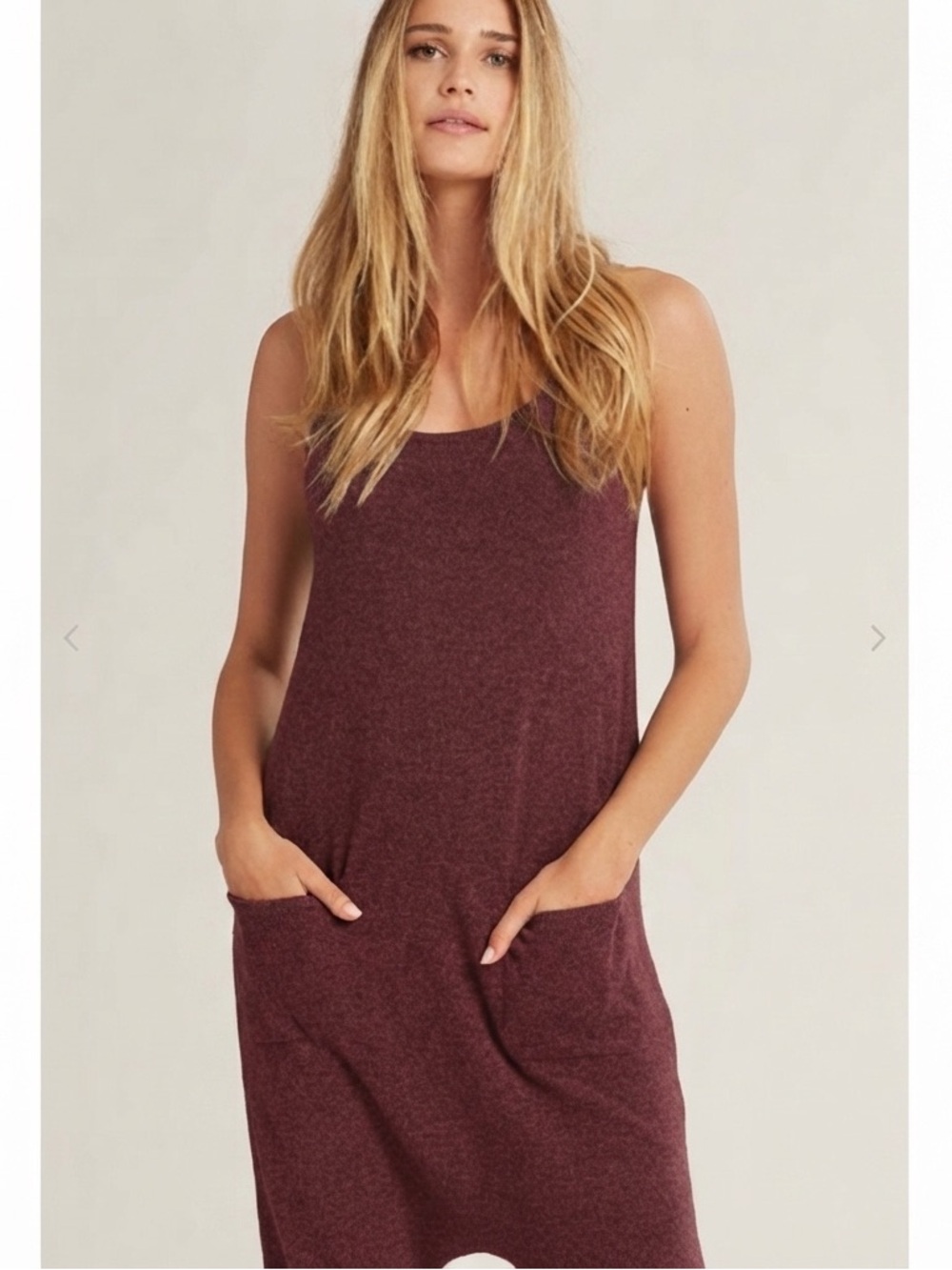 Naked Cashmere Patti 100% Cotton Jumpsuit in Burgundy Size Small/Medium